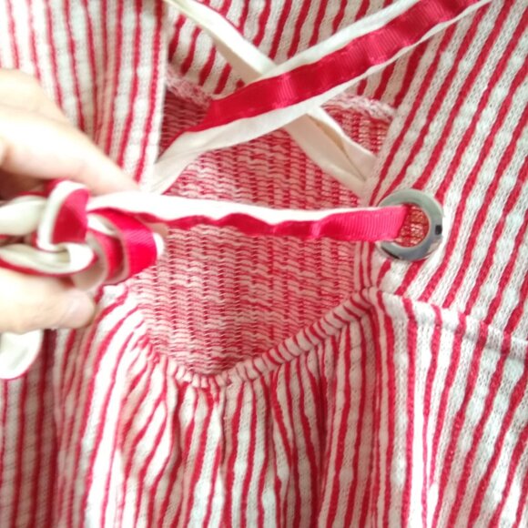 Zara lace up knit stripe maxi dress NWOT - Picture 3 of 13